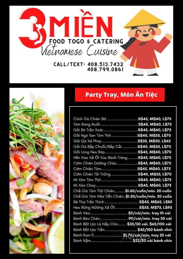 3Mien Food ToGo & Catering - Sacramento, CA menu_pic