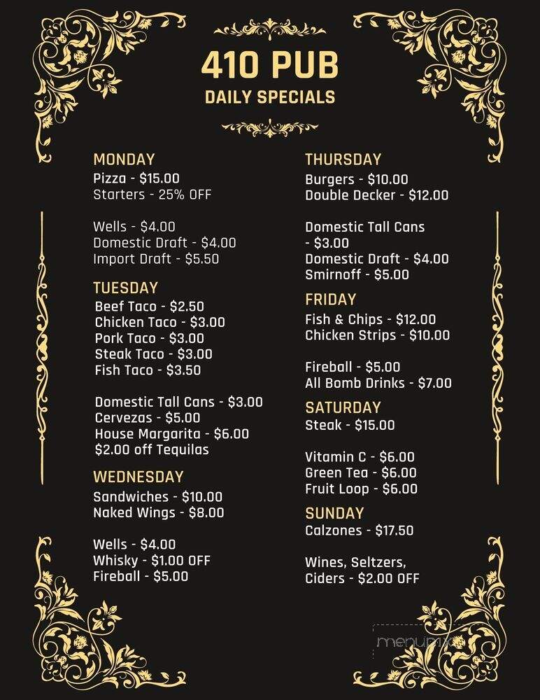 Cellar On 410 Pub Pizzeria - Bonney Lake, WA menu_pic