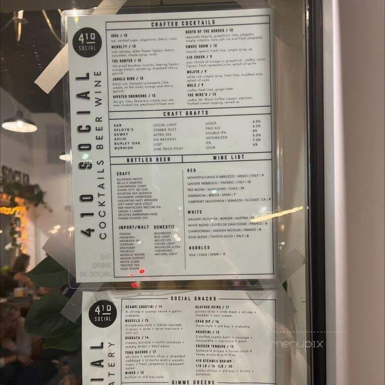 410 Social - Berlin, MD menu_pic
