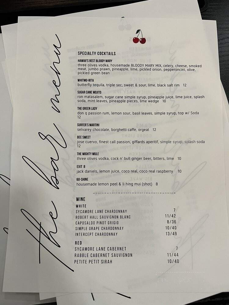 604 Clubhouse - Mililani, HI menu_pic