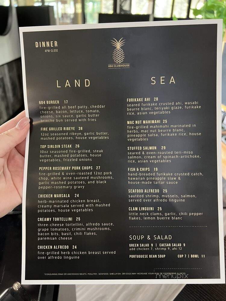 604 Clubhouse - Mililani, HI menu_pic
