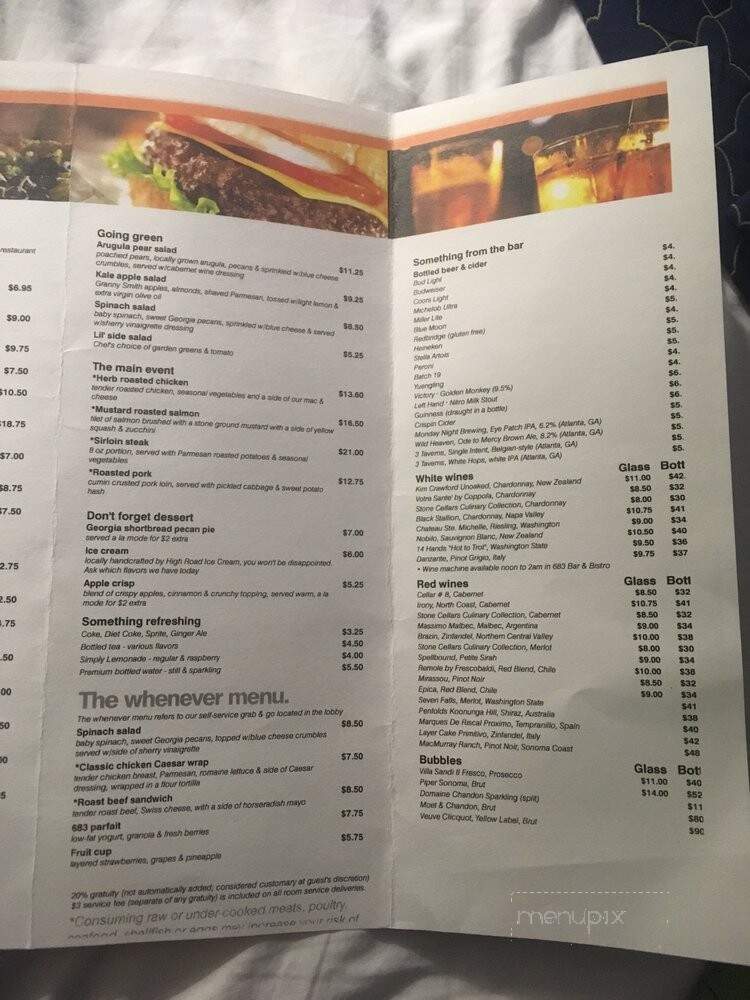 683 Bar Bistro - Atlanta, GA menu_pic