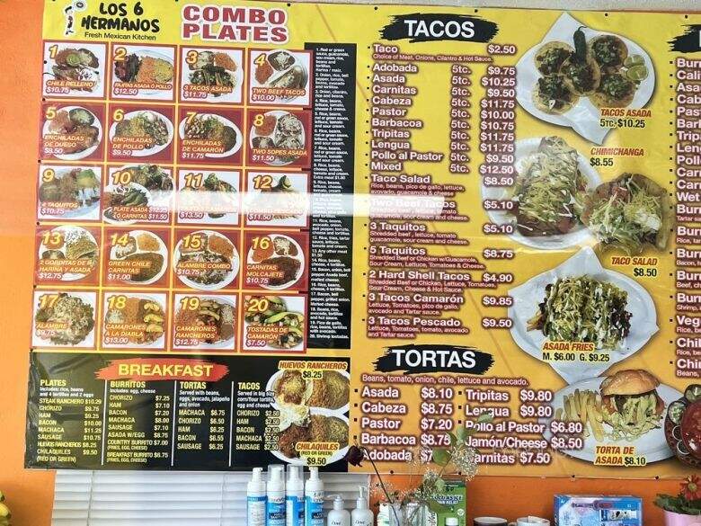 6 Hermanos - Bernalillo, NM menu_pic