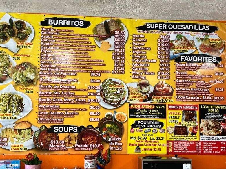 6 Hermanos - Bernalillo, NM menu_pic