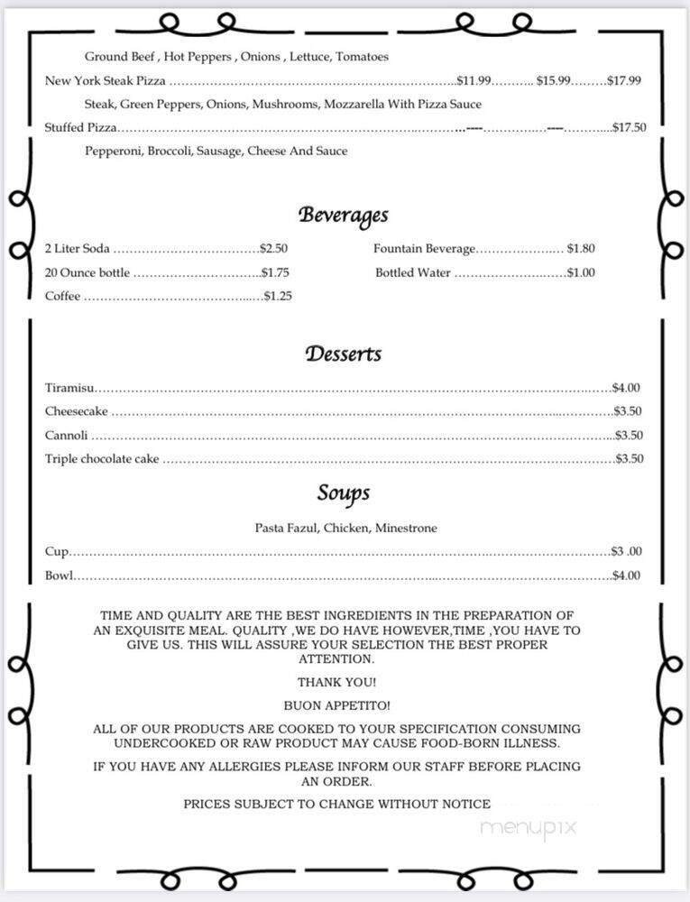 A & A Pizza - Hudson, FL menu_pic
