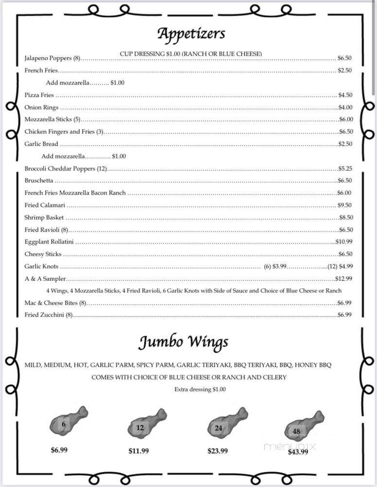 A & A Pizza - Hudson, FL menu_pic