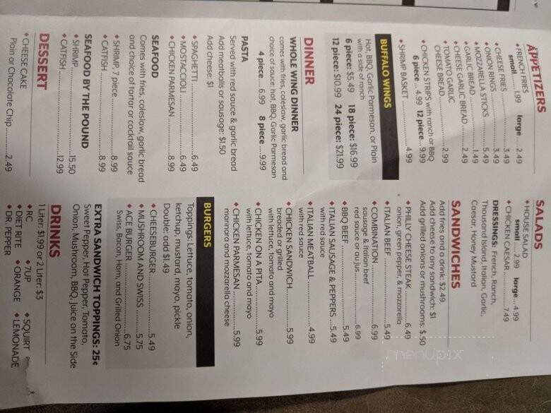 Ace Pizza - Lansing, IL menu_pic