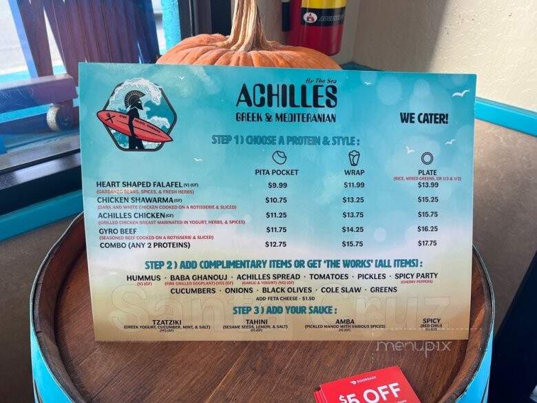 Achilles by the Sea - Santa Cruz, CA menu_pic