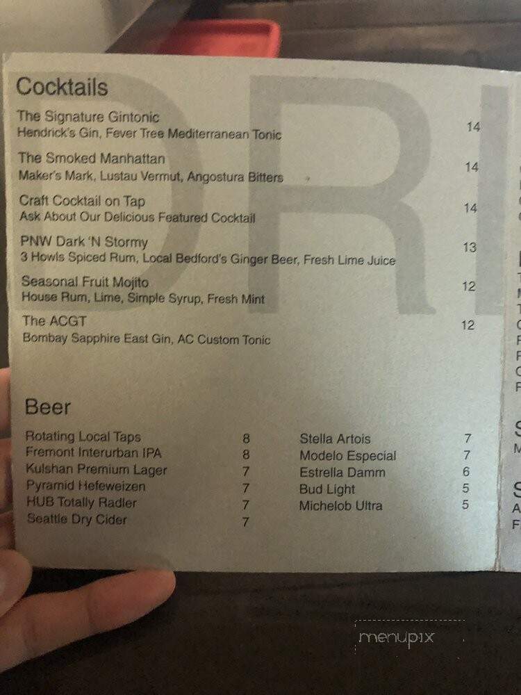 AC Lounge - Bellevue, WA menu_pic
