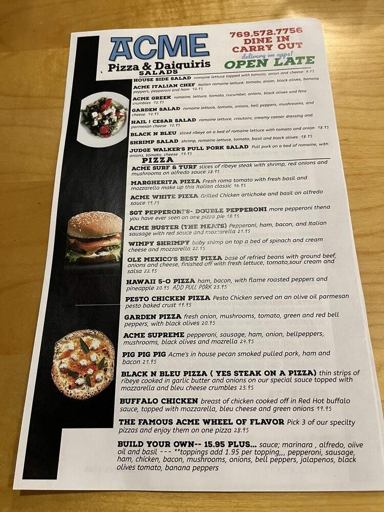 Acme Pizza & Daiquiris - Brandon, MS menu_pic