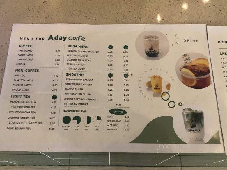A Day Cafe - Richardson, TX menu_pic