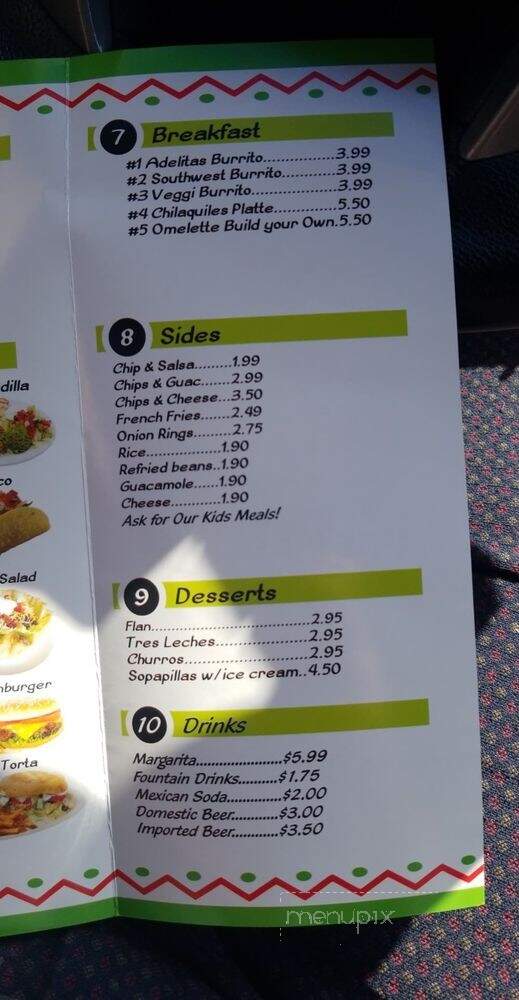 Adelita's - Northmoor, MO menu_pic