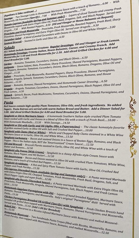 Affinito Pizza Parlor and Cafe - Emmaus, PA menu_pic