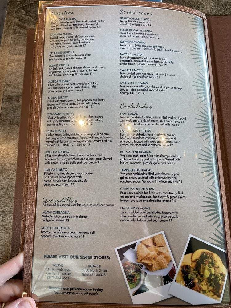 Agave Bar and Grill - Fishers, IN menu_pic