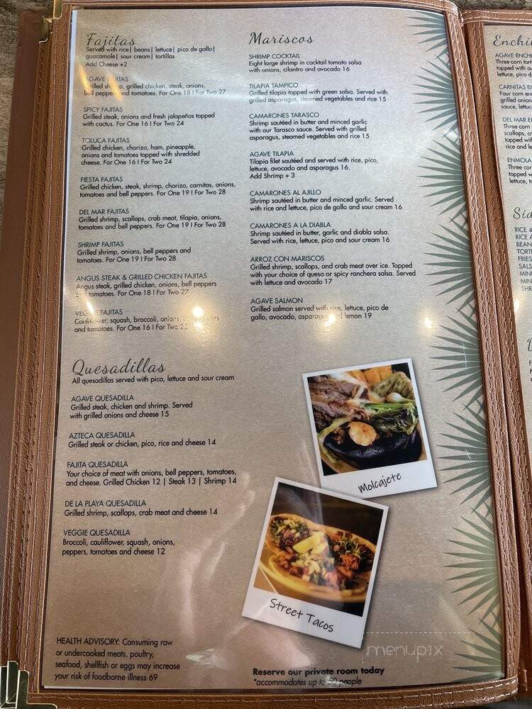 Agave Bar and Grill - Fishers, IN menu_pic