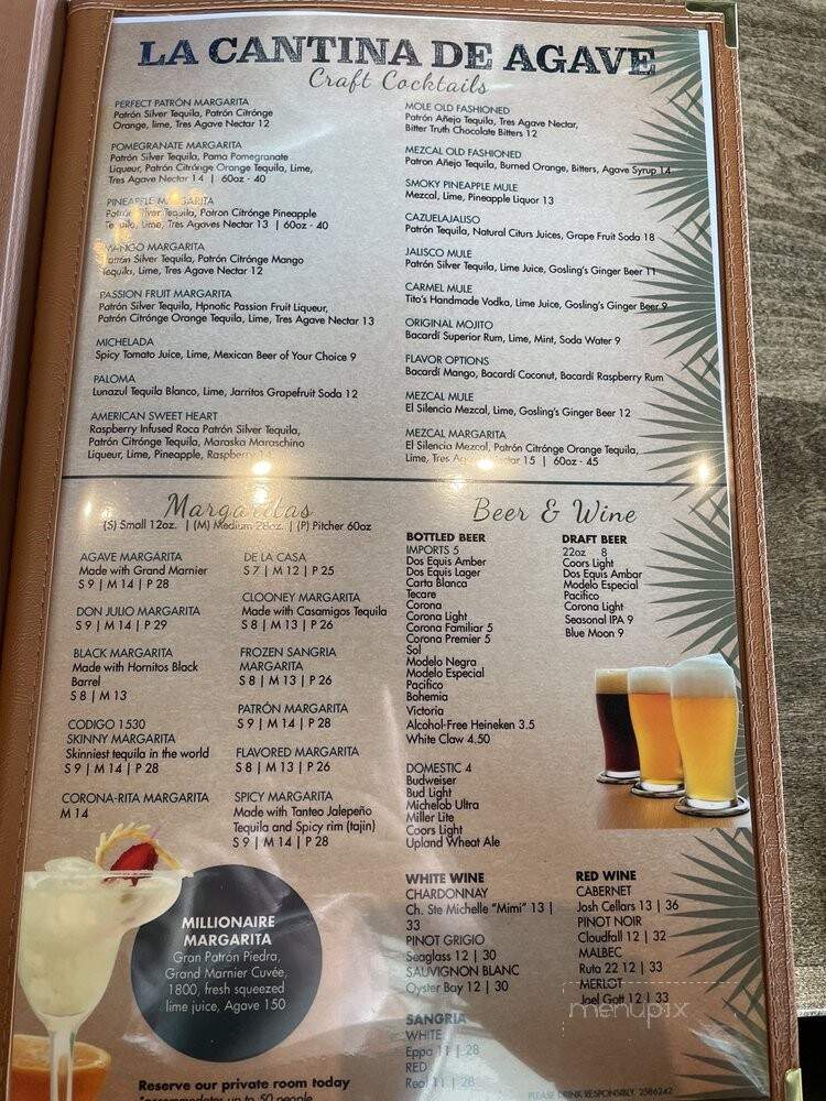 Agave Bar and Grill - Fishers, IN menu_pic