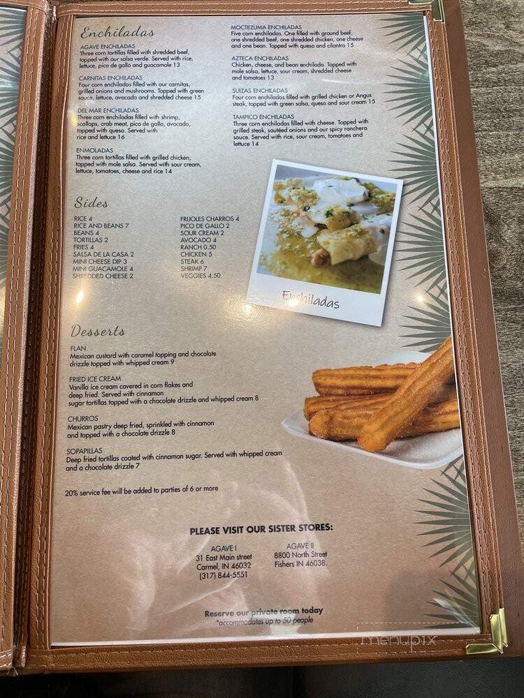 Agave Bar and Grill - Fishers, IN menu_pic