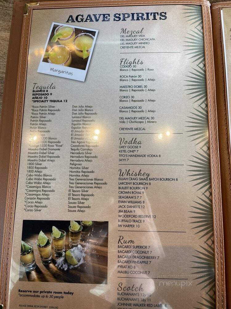 Agave Bar and Grill - Fishers, IN menu_pic