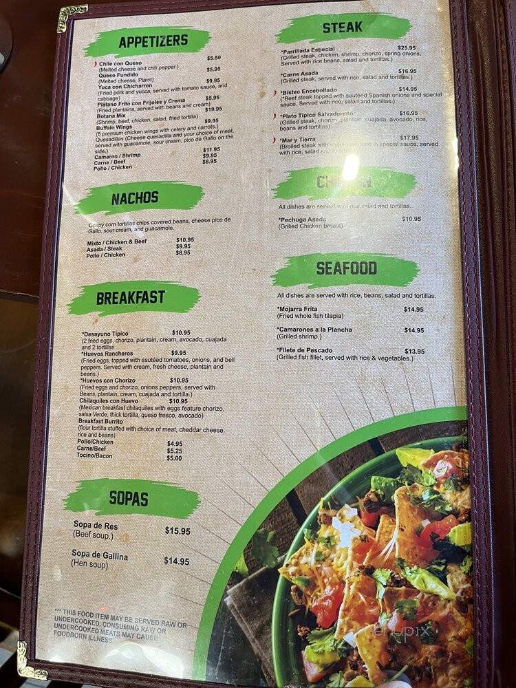 Agave Bar & Restaurant - North Springfield, VA menu_pic