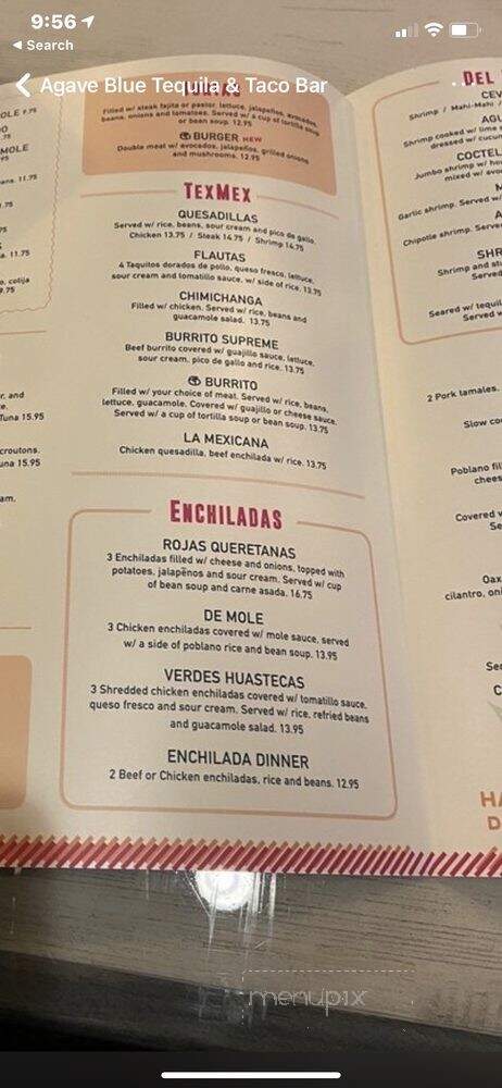 Agave Blue Tequila & Taco Bar - Zachary, LA menu_pic