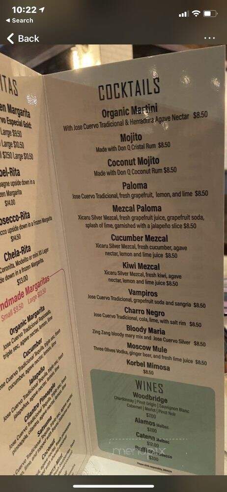 Agave Blue Tequila & Taco Bar - Zachary, LA menu_pic