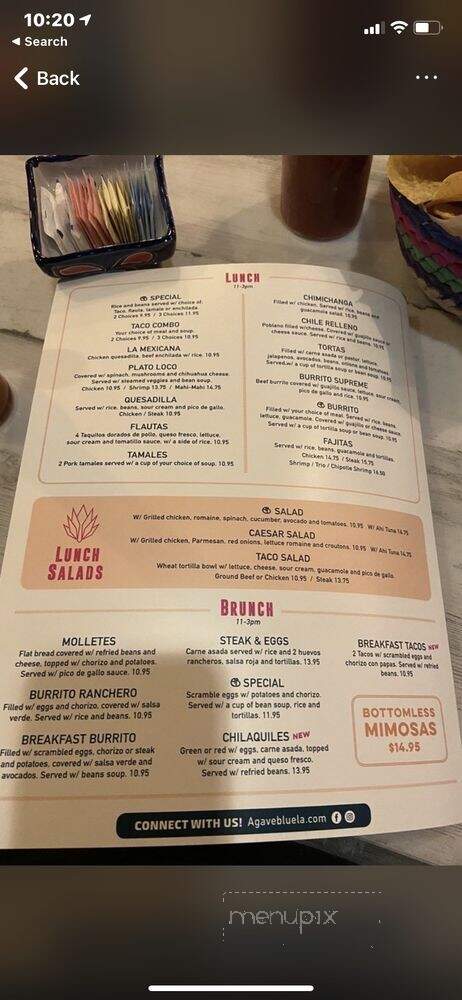 Agave Blue Tequila & Taco Bar - Zachary, LA menu_pic
