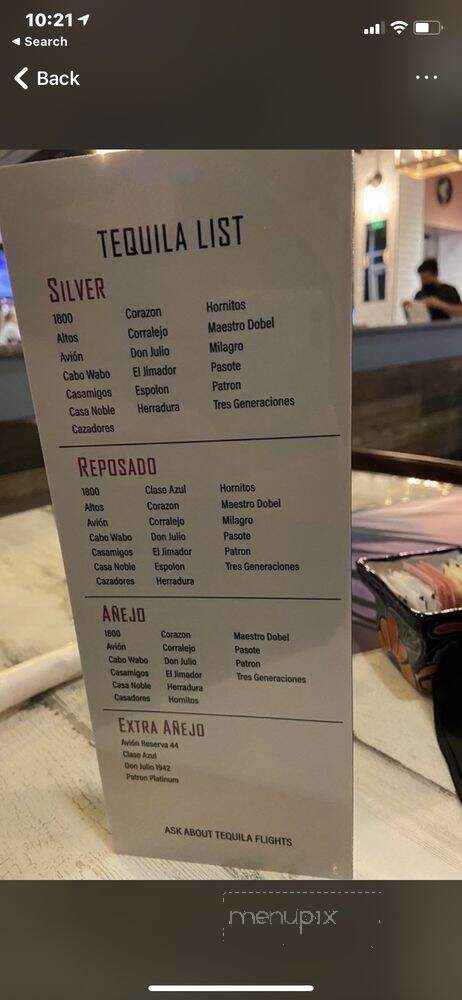Agave Blue Tequila & Taco Bar - Zachary, LA menu_pic