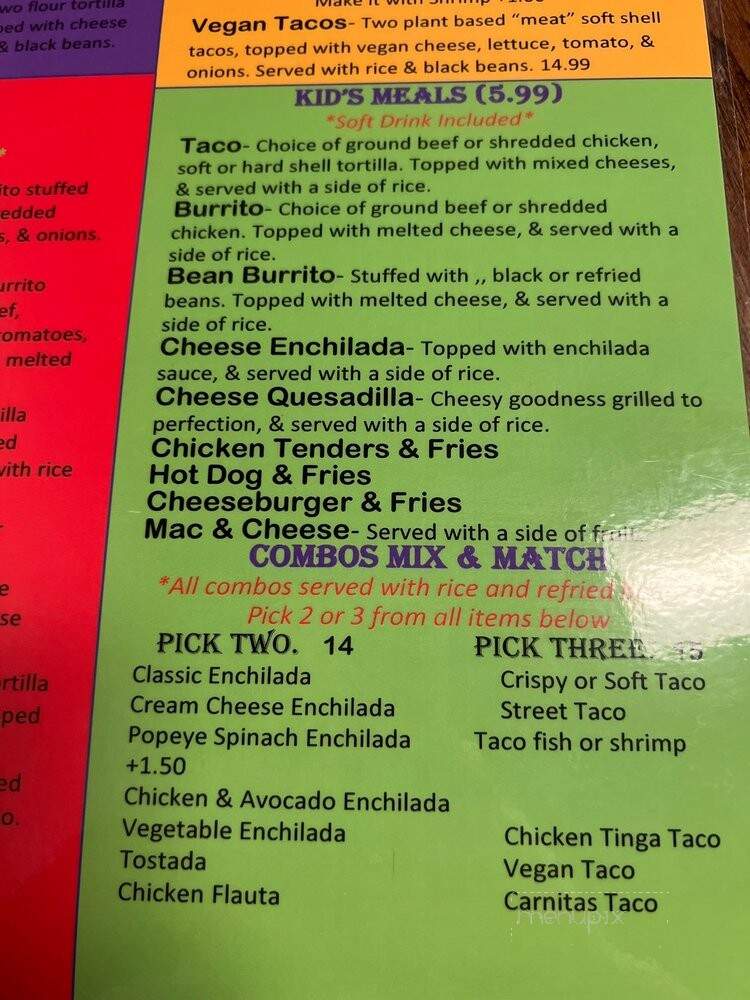 Agaveros Mexican Bar & Grill - Blue Springs, MO menu_pic