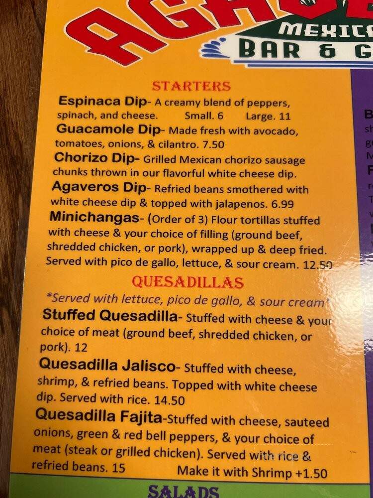 Agaveros Mexican Bar & Grill - Blue Springs, MO menu_pic