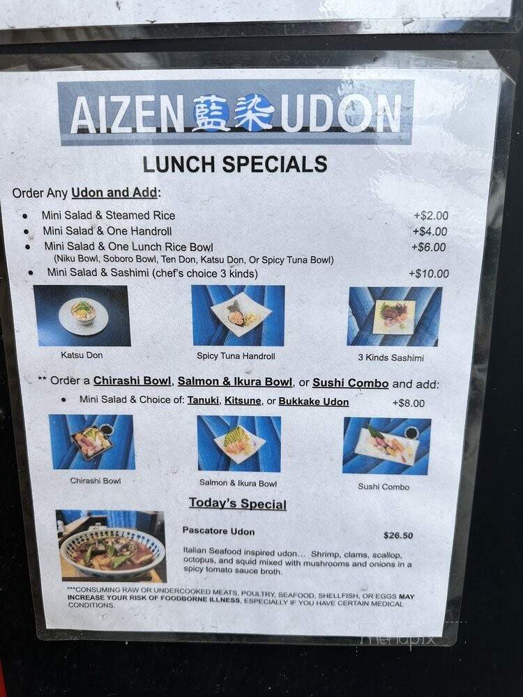 Aizen - Los Angeles, CA menu_pic