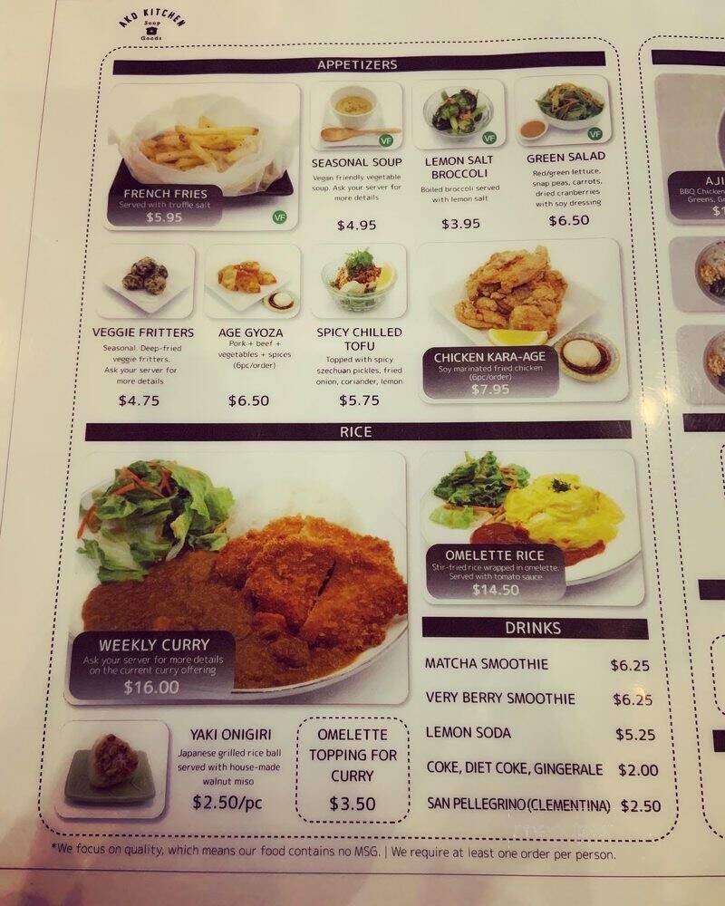 AKD Kitchen - New Westminster, BC menu_pic