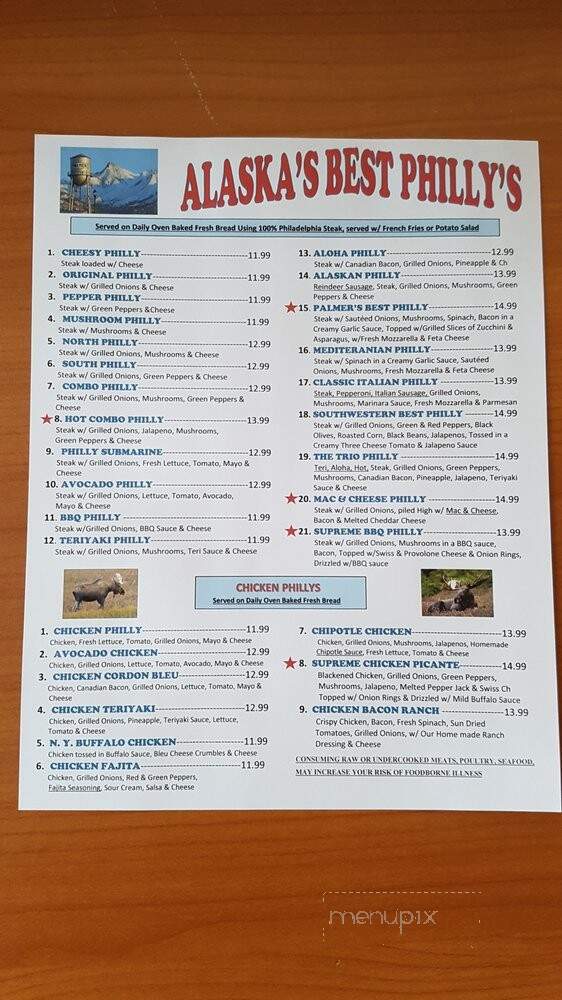 Alaska's Best Phillys - Palmer, AK menu_pic