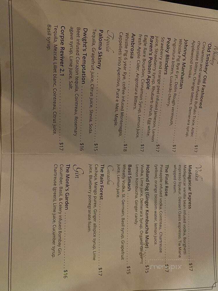 Alchemi - Royal Oak, MI menu_pic