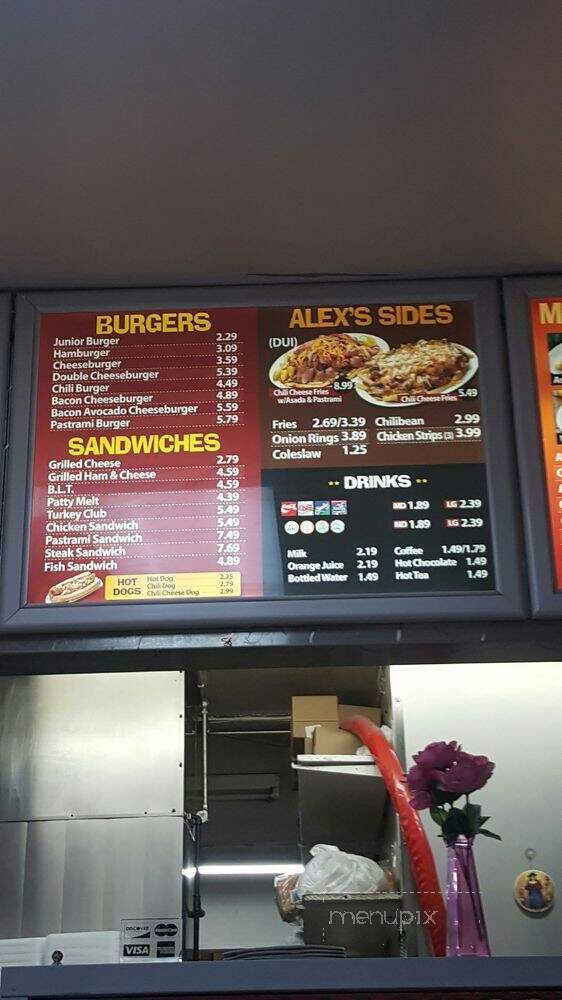 Alex Hamburgers - Los Angeles, CA menu_pic