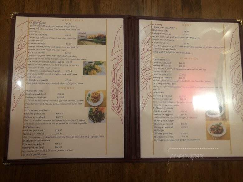 Alex's Thai Cuisine - Richmond, VA menu_pic