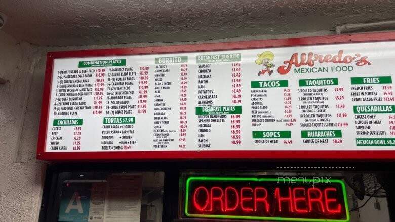 Alfredo's Mexican Food - Baldwin Park, CA menu_pic