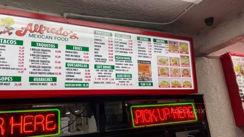 Alfredo's Mexican Food - Baldwin Park, CA menu_pic