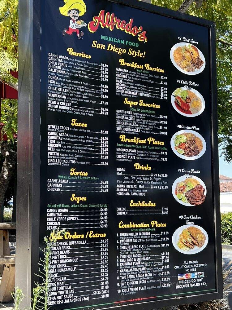 Alfredo's Mexican Food - Bell Gardens, CA menu_pic