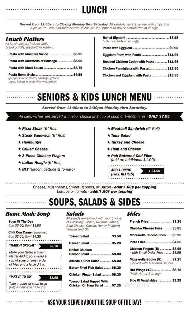 Alfredo's Eatery & Bar - Niagara-on-the-Lake, ON menu_pic