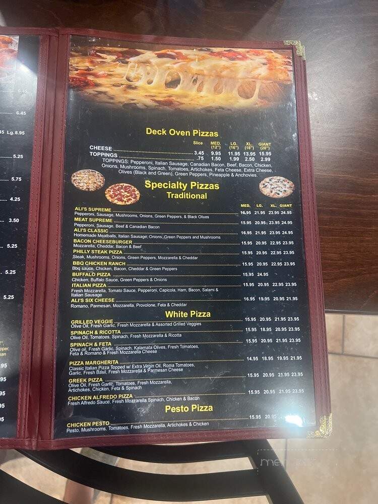 Ali's Pizzaria - San Antonio, TX menu_pic