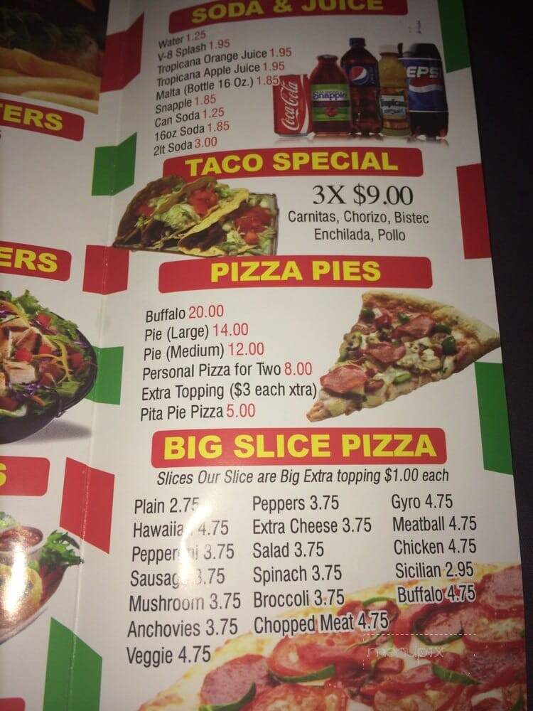 Alitalia Pizzeria - Bronx, NY menu_pic