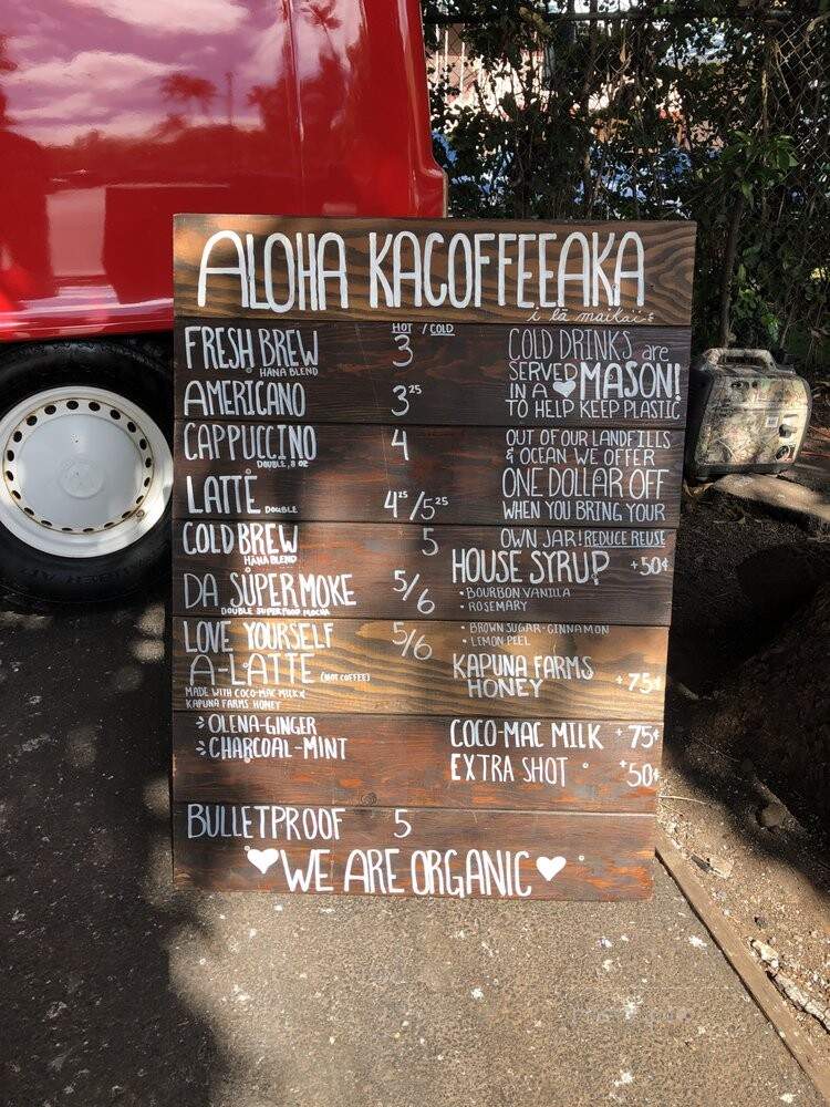 Aloha Kacoffeeaka - Lahaina, HI menu_pic