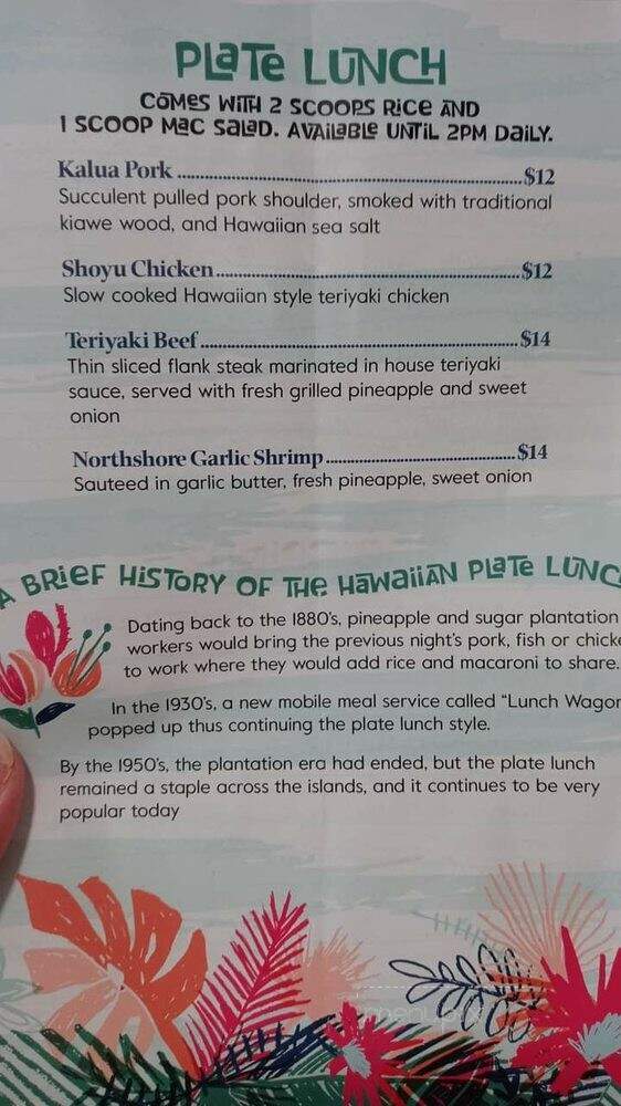 Aloha To-Go Hawaiian Grill - Brookings, OR menu_pic