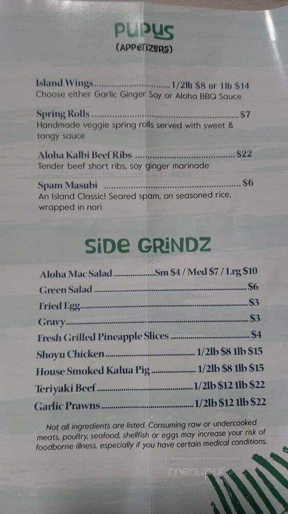 Aloha To-Go Hawaiian Grill - Brookings, OR menu_pic