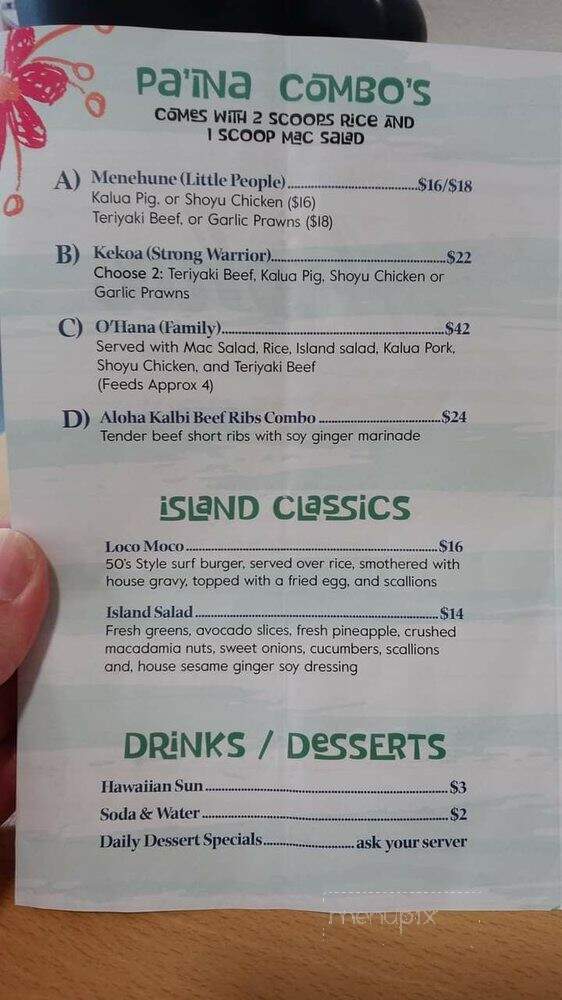 Aloha To-Go Hawaiian Grill - Brookings, OR menu_pic
