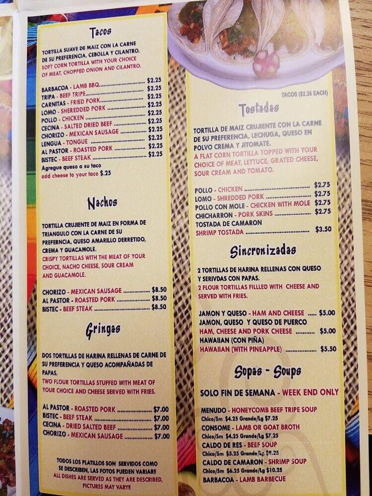 Taqueria Alqusira - Coatesville, PA menu_pic