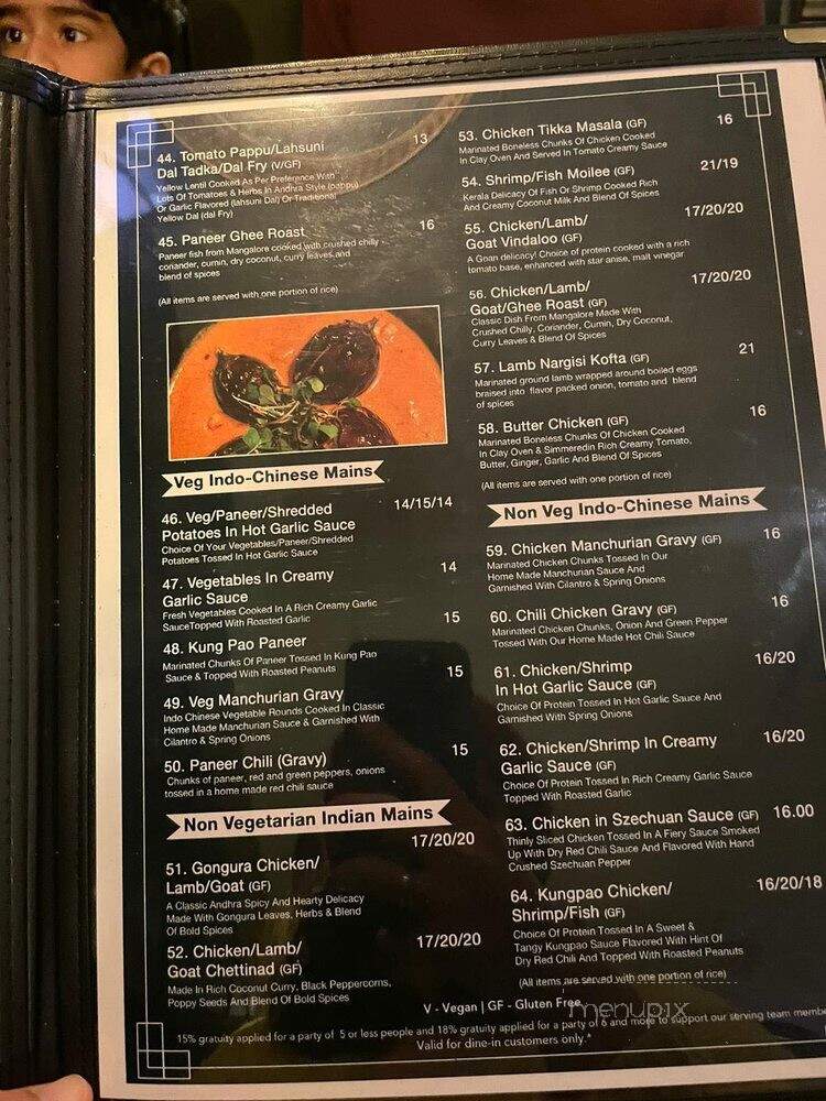 Amara Indian Cuisine & Bar - Indianapolis, IN menu_pic