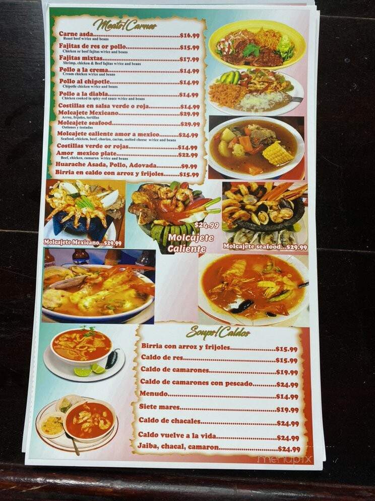 Amor A Mexico Restaurant - Pasco, WA menu_pic