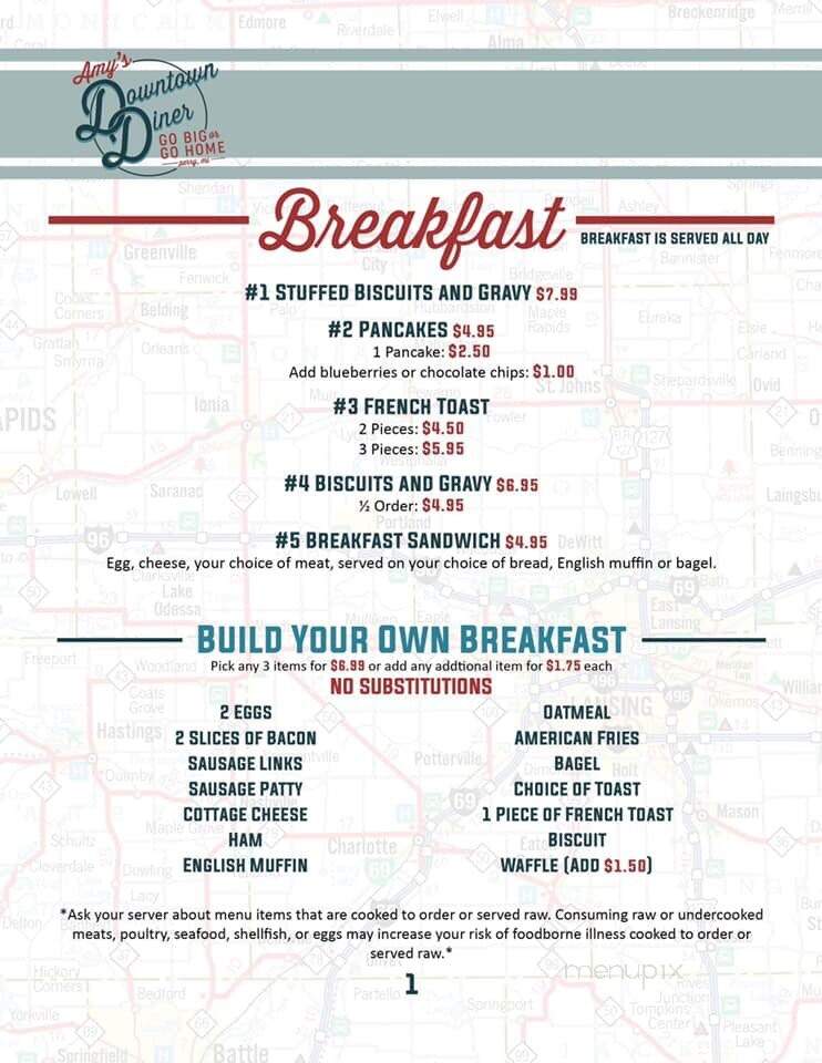 Amy's Downtown Diner - Perry, MI menu_pic