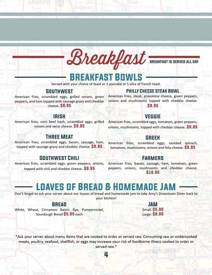 Amy's Downtown Diner - Perry, MI menu_pic